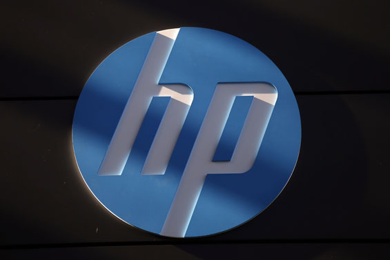 A Hewlett-Packard logo is seen at the company's Executive Briefing Center in Palo Alto in this file photo