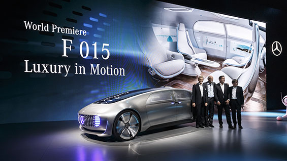World premiere of the Mercedes-Benz F 015 Luxury in Motion at the CES, Las Vegas 2015 Weltpremiere des Mercedes-Benz F 015 Luxury in Motion auf der CES, Las Vegas 2015